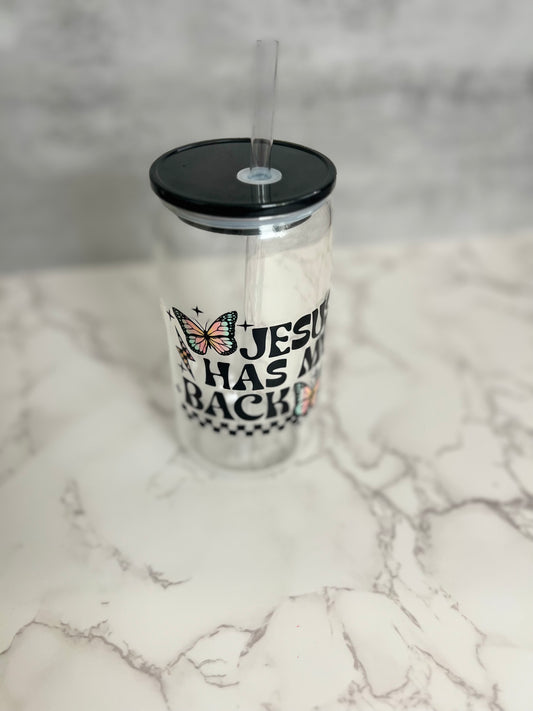 Black acrylic lid for 16oz glass cups