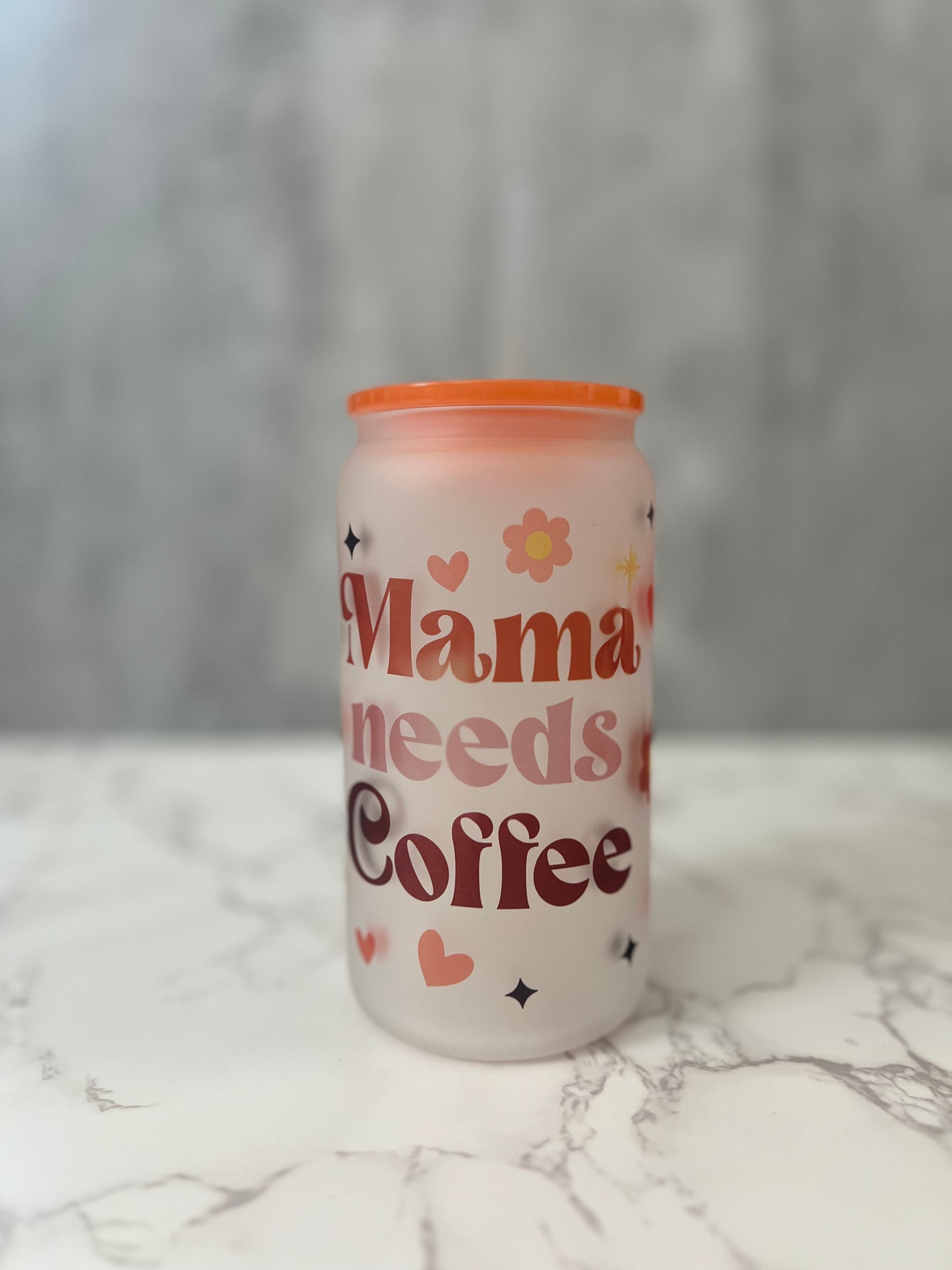 Mama Needs coffee 16oz Glass cup